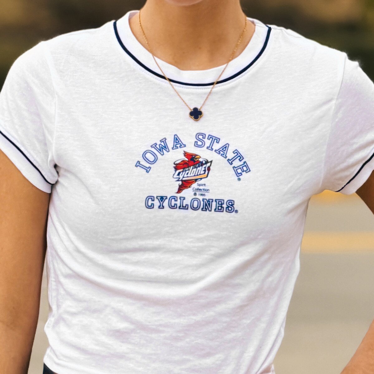 Champion Women's Spirit Collection White Short Sleeve Baby Tee SMU